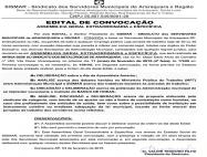 Edital de convocação assembleia 30 e 36 horas